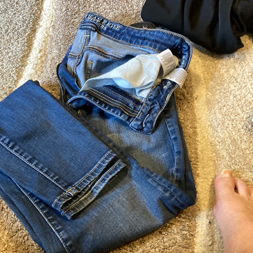 American Eagle jeans, lightly faded blue sz 12 worn only a few times.